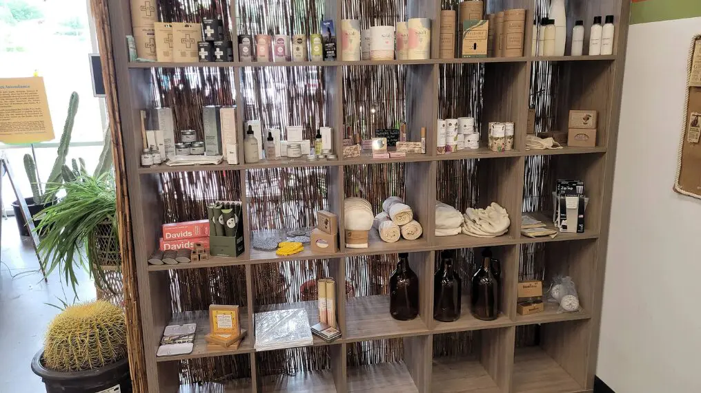 Eco-friendly beauty products display