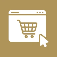 Online shopping icon with cart