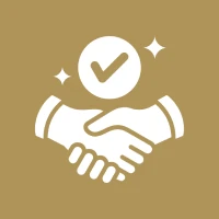 Handshake with checkmark icon