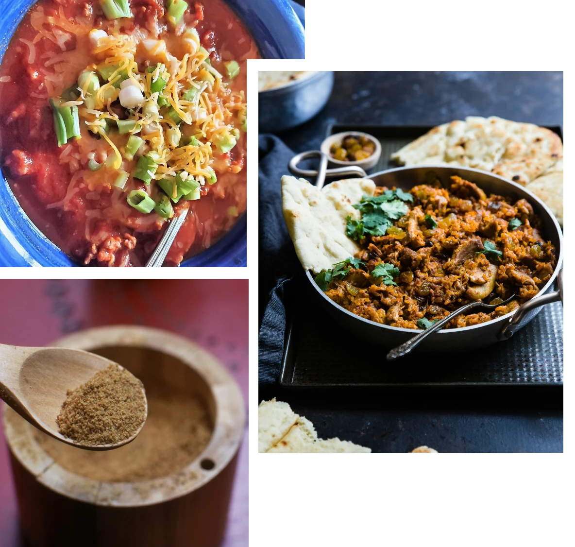 Indian curry with naan bread